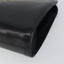 Salvatore Ferragamo Gancini Chain Shoulder Bag Leather Black Gold Auth 162153-10