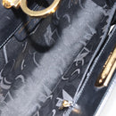 Salvatore Ferragamo Gancini Chain Shoulder Bag Leather Black Gold Auth 162153-16