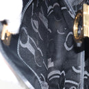 Salvatore Ferragamo Gancini Chain Shoulder Bag Leather Black Gold Auth 162153-19