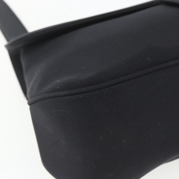 Salvatore Ferragamo Vala Shoulder Bag Nylon Black Silver Auth 162155