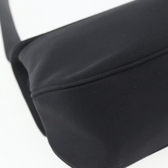 Salvatore Ferragamo Vala Shoulder Bag Nylon Black Silver Auth 162155
