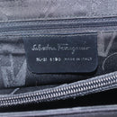 Salvatore Ferragamo Vala Shoulder Bag Nylon Black Silver Auth 162155-12