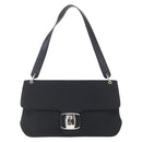 Salvatore Ferragamo Vala Shoulder Bag Nylon Black Silver Auth 162155-13