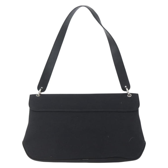 Salvatore Ferragamo Vala Shoulder Bag Nylon Black Silver Auth 162155