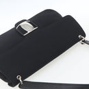Salvatore Ferragamo Vala Shoulder Bag Nylon Black Silver Auth 162155-6