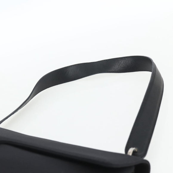 Salvatore Ferragamo Vala Shoulder Bag Nylon Black Silver Auth 162155