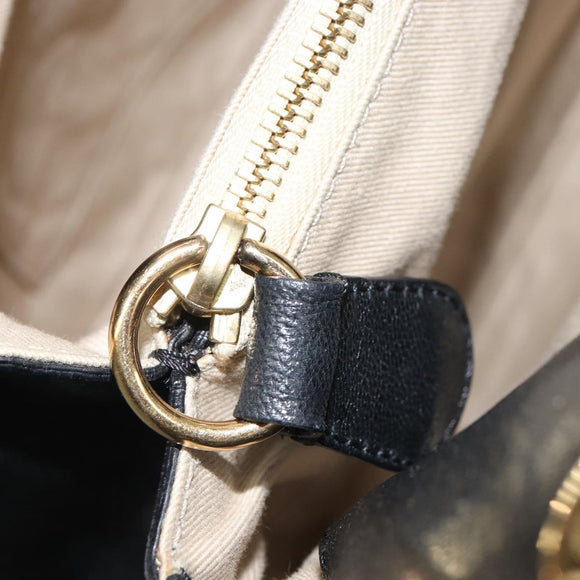 Chloe Irene Handtasche Leder Schwarz Gold Auth 162156