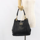Chloe Irene Handtasche Leder Schwarz Gold Auth 162156-23