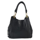 Chloe Irene Hand Bag Leather Black Gold Auth 162156-3