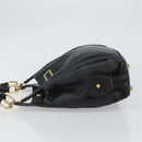 Chloe Irene Hand Bag Leather Black Gold Auth 162156-5