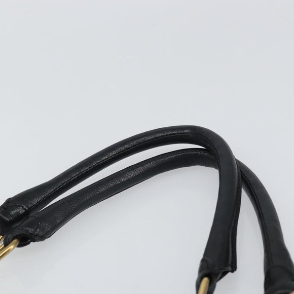 Chloe Irene Handtasche Leder Schwarz Gold Auth 162156