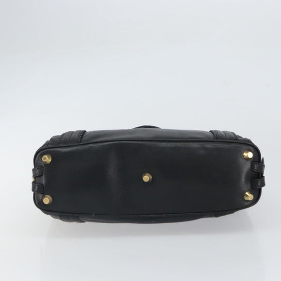 Chloe Irene Handtasche Leder Schwarz Gold Auth 162156