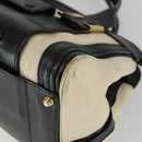 Chloe Alice Handtasche Leder 2-Wege Weiß Gold Auth 162157A-9