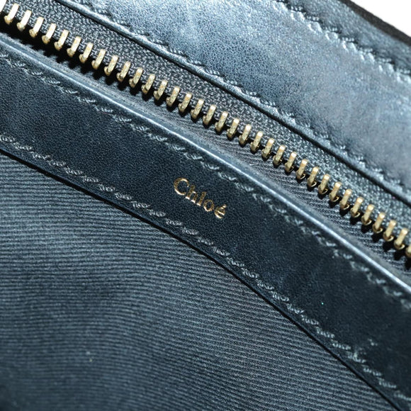 Chloe Alice Handtasche Leder 2-Wege Weiß Gold Auth 162157A