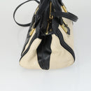 Chloe Alice Handtasche Leder 2-Wege Weiß Gold Auth 162157A-3