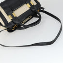 Chloe Alice Handtasche Leder 2-Wege Weiß Gold Auth 162157A-7