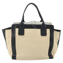 Chloe Alison Hand Bag Leather Ivory Black gold Auth 162158-3