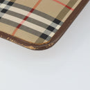 Burberrys Nova Check Clutch Bag Canvas Beige Gold Auth 162161-11