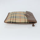 Burberrys Nova Check Clutch Bag Canvas Beige Gold Auth 162161-4