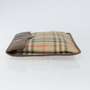 Burberrys Nova Check Clutch Bag Canvas Beige Gold Auth 162161-5