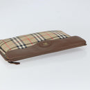 Burberrys Nova Check Clutch Bag Canvas Beige Gold Auth 162161-6