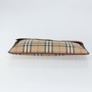 Burberrys Nova Check Clutch Bag Canvas Beige Gold Auth 162161-7