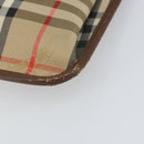 Burberrys Nova Check Clutch Bag Canvas Beige Gold Auth 162161-8