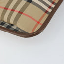 Burberrys Nova Check Clutch Bag Canvas Beige Gold Auth 162161-9