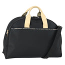BURBERRY Boston Bag Nylon Dark Brown Silver Auth 162163-1