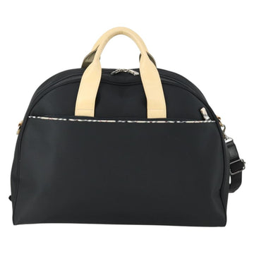 BURBERRY Boston Bag Nylon Dark Brown Silver Auth 162163 - 0