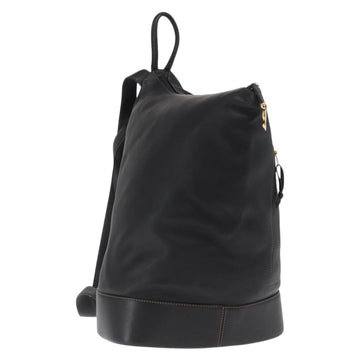 LOEWE Anton Backpack Leather Black Gold Auth 162164