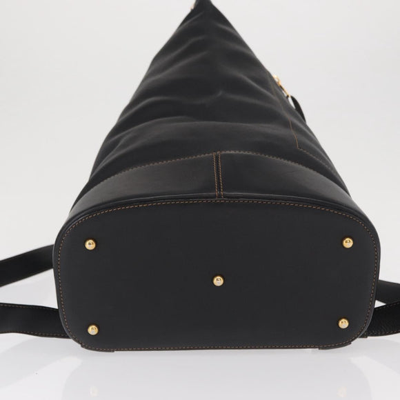 LOEWE Anton Backpack Leather Black Gold Auth 162164