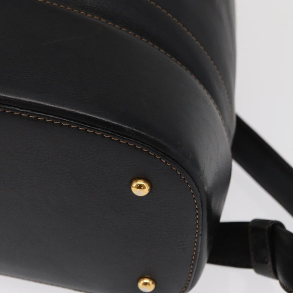 LOEWE Anton Backpack Leather Black Gold Auth 162164