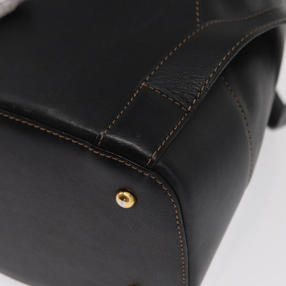 LOEWE Anton Backpack Leather Black Gold Auth 162164