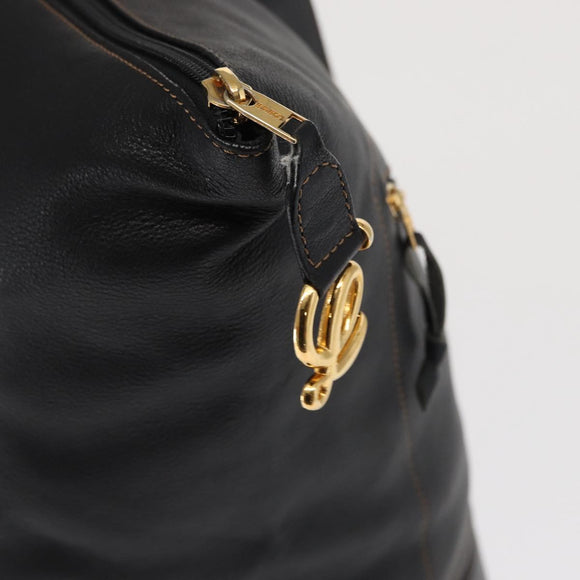 LOEWE Anton Backpack Leather Black Gold Auth 162164