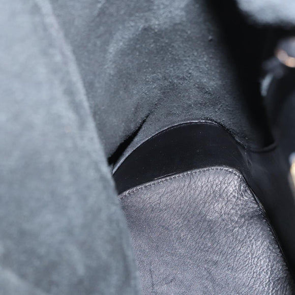 LOEWE Anton Backpack Leather Black Gold Auth 162164