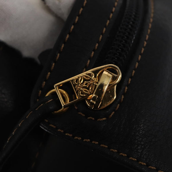 LOEWE Anton Backpack Leather Black Gold Auth 162164