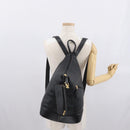 LOEWE Anton Backpack Leather Black Gold Auth 162164-23