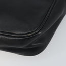 LOEWE Anagram Shoulder Bag Leather Black Gold Auth 162165-9