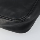 LOEWE Anagram Shoulder Bag Leather Black Gold Auth 162165-14