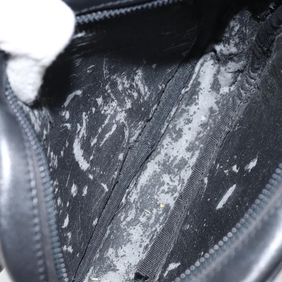 LOEWE Anagram Shoulder Bag Leather Black Gold Auth 162165