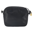 LOEWE Anagram Shoulder Bag Leather Black Gold Auth 162165-2