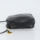 LOEWE Anagram Shoulder Bag Leather Black Gold Auth 162165-4