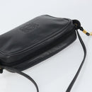 LOEWE Anagram Shoulder Bag Leather Black Gold Auth 162165-6