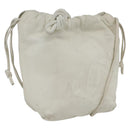 LOEWE Anagram Shoulder Bag Leather White Gold Auth 162166-1