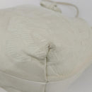 LOEWE Anagram Shoulder Bag Leather White Gold Auth 162166-9