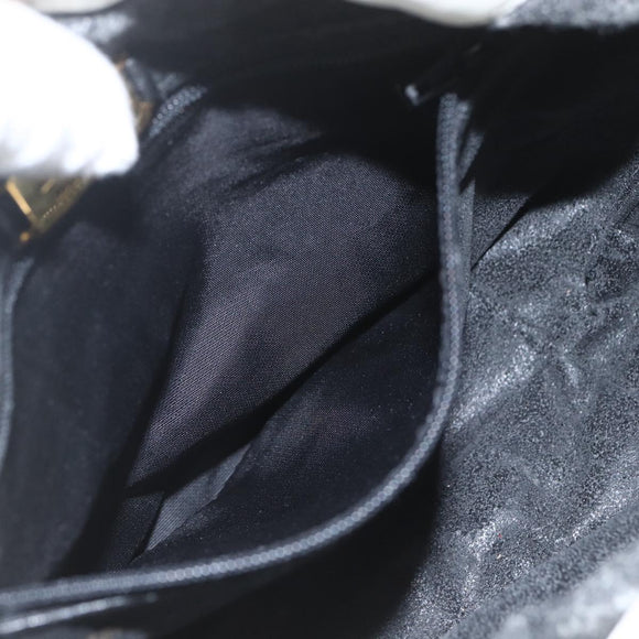 LOEWE Anagram Shoulder Bag Leather White Gold Auth 162166