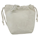 LOEWE Anagram Shoulder Bag Leather White Gold Auth 162166-13