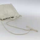 LOEWE Anagram Shoulder Bag Leather White Gold Auth 162166-7