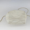 LOEWE Anagram Shoulder Bag Leather White Gold Auth 162166-5